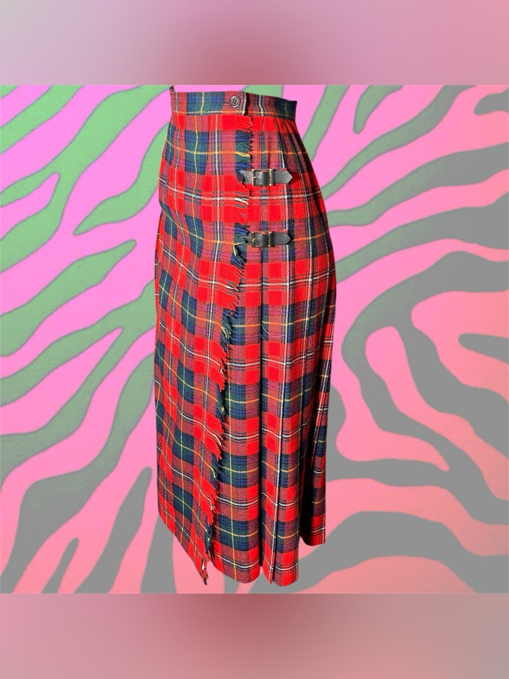 classic punk rock plaid midi skirt - God Save the Queen